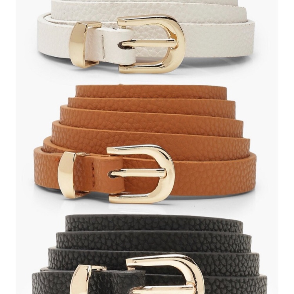 Boohoo plus 3 pack skinny belts